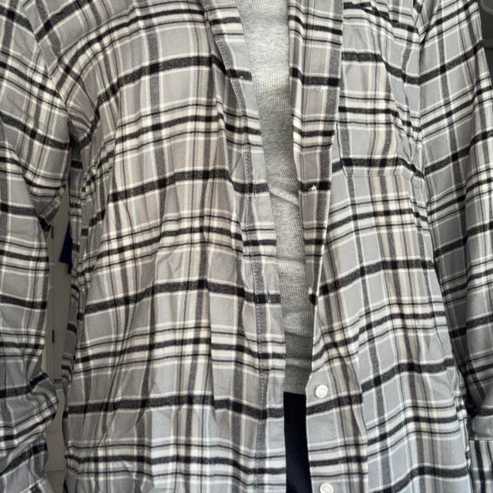 Grey light mint green button up
